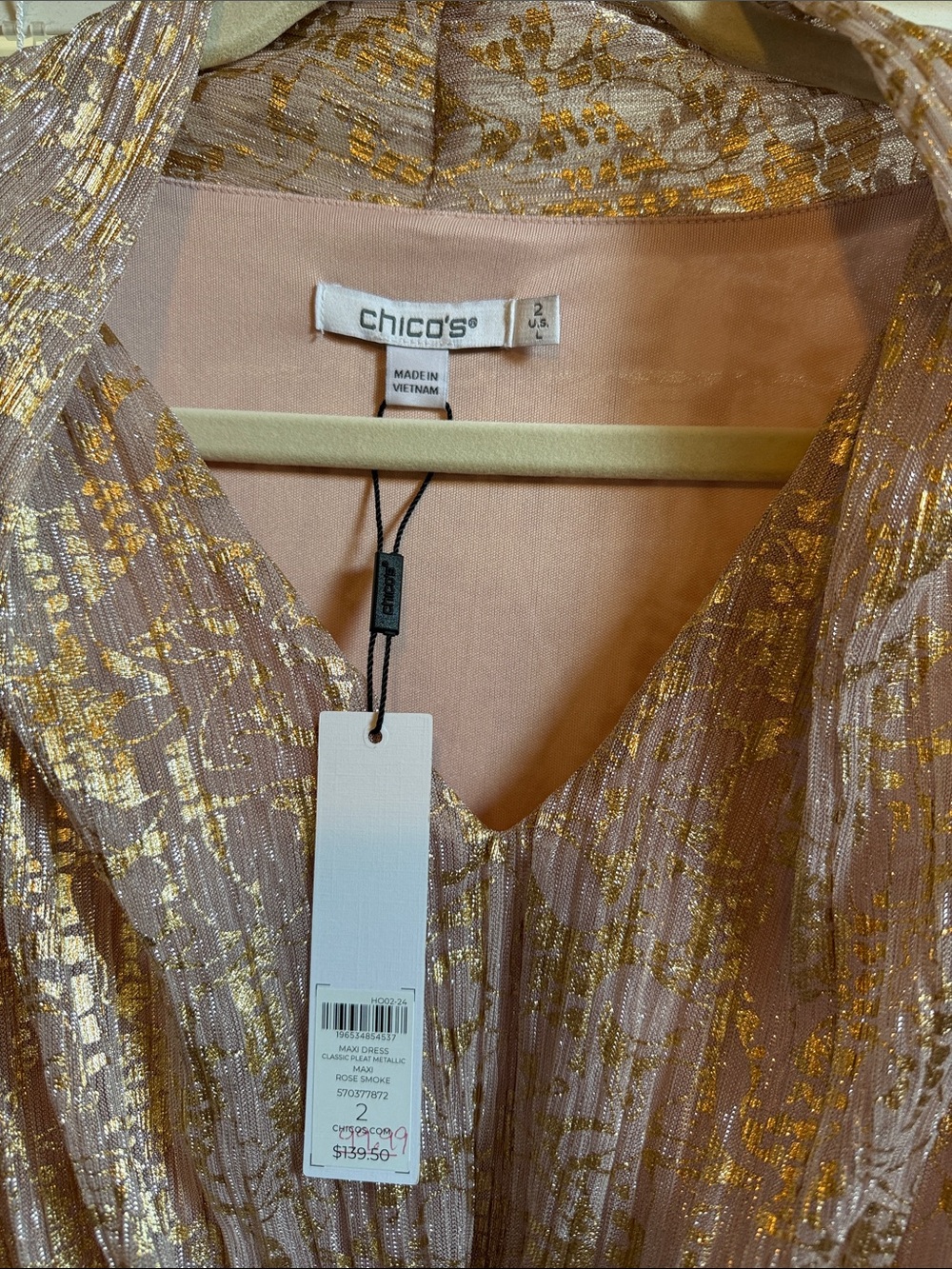 Gold and Blush Pink Formal Dress - Picture 2 of 2